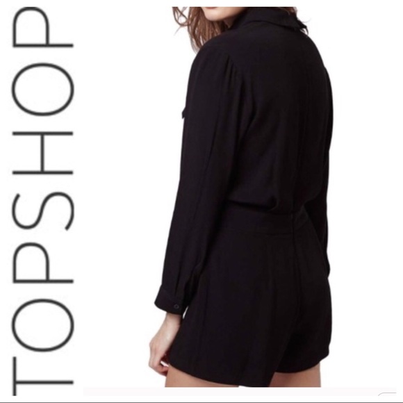 💕SALE💕 Topshop Lace-up Black Romper - Picture 3 of 7